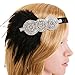 eforpretty 1920s Flapper Headband Vintage Headpiece for Women,Black and Silver