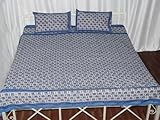 Sheer Divine Home Decor Block Print & Brocade Work Cotton Bed Sheet Bedspre ....