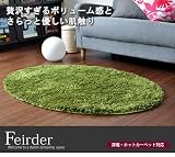 ネット通販限定特価で激安！【ホットカーペット・床暖房対応】ふわっと優しい肌触りシャギーラグ　グリーン (100×135（だ円）) ホットカーペット 激安