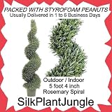 64" Rosemary Spiral Indoor Outdoor Artificial Topiary Tree Plant