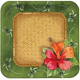 Creative Converting 8 Count Square Paper Dinner Plates, Bamboo Weave