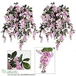 TWO 3' Artificial Wisteria Hanging Flower Bushes