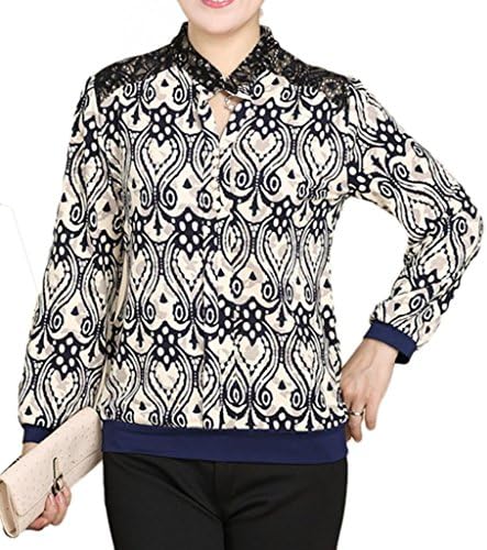 Women's Fashion Mother Dress New Long Sleeved T-Shirt Color False Cardigan 3XL