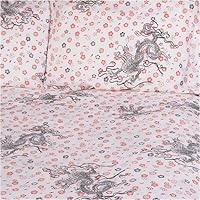 Dreamy Linens Dragon and Red Peonie Duvet Cover 100% Cotton 210 Thread Count