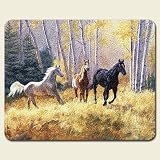 Wild Horses 8 x 10-inch Tempered Glass Cutting Board by Highland Graphics