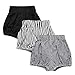 Mary ye Baby Girls Boys 3 Pack Cotton Linen Blend Cute Bloomer Shorts
