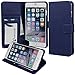 iPhone 6 Plus Case, Abacus24-7 Leather Wallet with Flip Cover and Stand, Blue