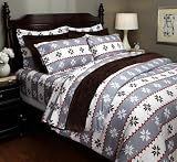 Pinzon 160-Gram Printed Flannel Full/Queen Duvet Cover, Swiss Bliss Red