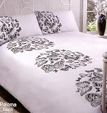 Paloma Butterfly White Black Duvet Quilt Cover Set, Double Bed