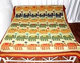 Home Decor Bedspread with Elephant Patch & Thread Work Cotton Bed Sheet Bed ....