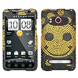Happy Face With Full Rhinestones Hard Protector Case Cover For HTC Superson ....