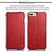 iPhone 8 Plus Case, Benuo [Luxury Series] [Genuine Leather] Folio Flip Corrected Grain Leather Case [Ultra Slim] [Magnetic Closure] with Built-in Stand for Apple iPhone 8 Plus / 7 Plus(Red)