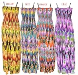 Peacock Print Multi Colour Maxi dress One Size Fits UK 8 - 12