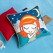 Onitiva - [Missing You] Embroidered Applique Pillow Cushion / Floor Cushion (19.7 by 19.7 inches)