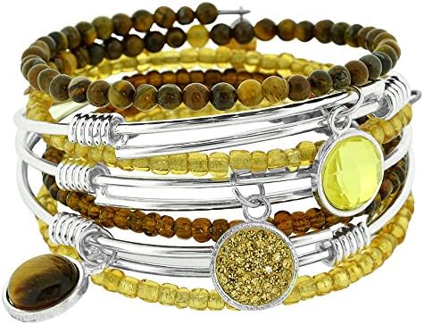 Tiger's Cove Silver Expandable Kona Stack Bracelet Set