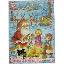 Santa and Snow PeA German Advent Calendar with Chocolate Gifts Inside