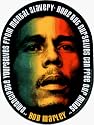 Bob Marley - Emanicpate Yourself From Mental Slavery Oval Sticker / Decal with Tri-Color Face