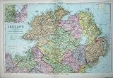BACON ATLAS 1902 COLOUR MAP IRELAND PLAN BELFAST