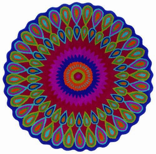 LR Resources LR03540MU5RND Vibrance Multi 5 ft. Round Rug