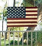 Wooden Americana Flag-Inspired Accent Made of Picket Fence Boards