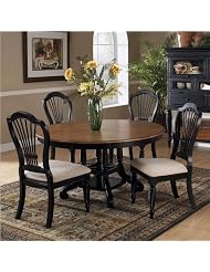 Buy Hillsdale Furniture 4509DTBRNDC5 Wilshire Round Dining Set by Hillsdale Furniture