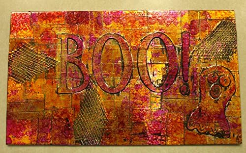 Halloween Decoration, Distressed Metal Mixed Media Sign- Halloween wall art- decor- BOO