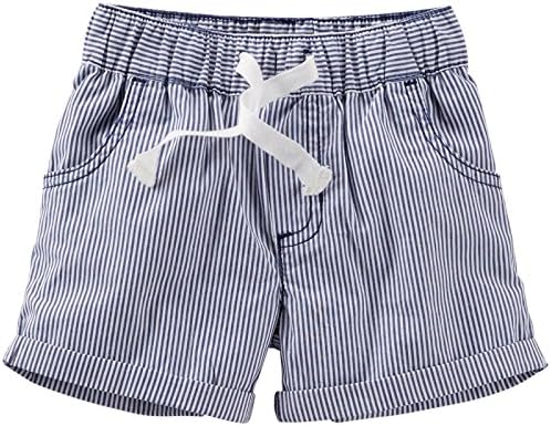 Carter's Striped Woven Shorts (Baby) - Blue-3 Months