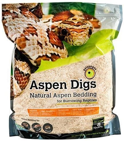 Galapagos Pet Supply 05064 8 qt. Aspen Digs Stand-Up Pouch - Natural, Case of 6
