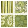 Olive Green Garden Tumbled Stone Coaster Set of 4