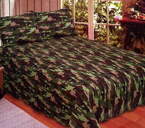 American Hometex 90" x 90" Quilt Set, Queen, Camouflage