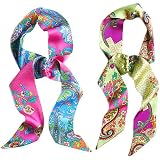 L. Erickson USA Elastic Loop Headband - Hippie Paisley 100% Silk Print