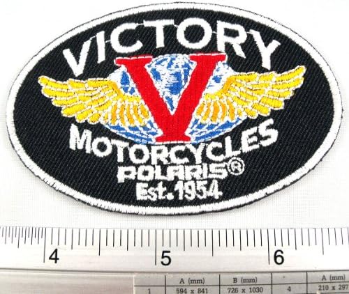 Victory Polaris Motorcycle Bike Est. 1954 Iron on Patch Embroidered Racing DIY T-shirt Jacket 2x3"
