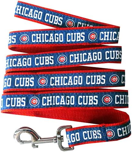 Chicago Cubs Premium Authentic Genuine 2 Piece Pet Collar and Leash Set - for LARGE DOGS