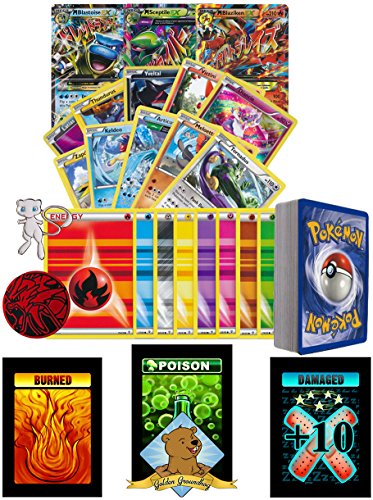 Pokemon Mega EX Starter Lot - 1 Mega Ex Ultra Rare! 20 Energy and 15 Trainers! Rares and Foils and Promos! 1 Pin and 1 Coin! Comes in Storage Box or Tin! Includes 3 Custom Golden Groundhog Tokens!
