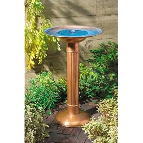 Verona Copper Solar Birdbath- Real Turkish Copper by 