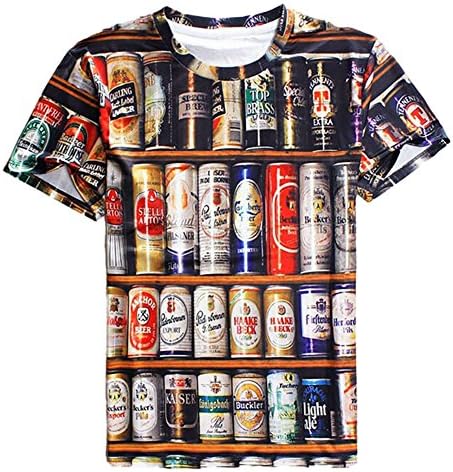 XYL Men's 3D Creative Graffiti Print Hip Hop Style T-Shirts 2XL