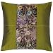 EXP Decorative Handmade Olive & Floral Pastel Thai Silk Cushion Cover / Pillow Sham