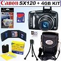 Canon PowerShot SX120IS 10MP Digital Camera + 4GB Accessory Kit