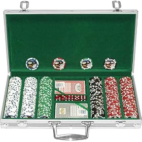 300 11.5G Jackpot Casino Clay Poker Chips w Aluminum Case by 