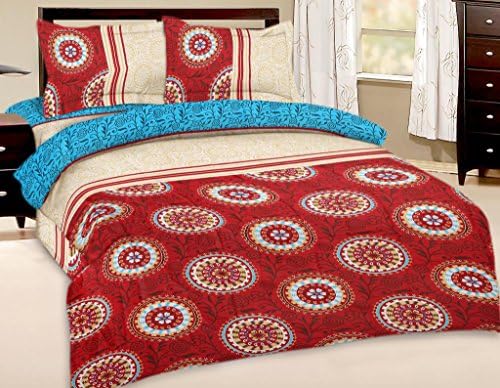 Urban style satin Floral Double bedsheet With 2 pillow covers