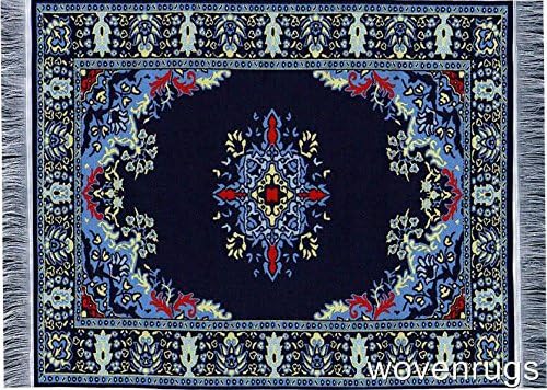 Navy Blue Woven Rug Mouse Pad
