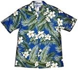 Men's White Hibiscus Hawaiian Aloha Cotton Shirt