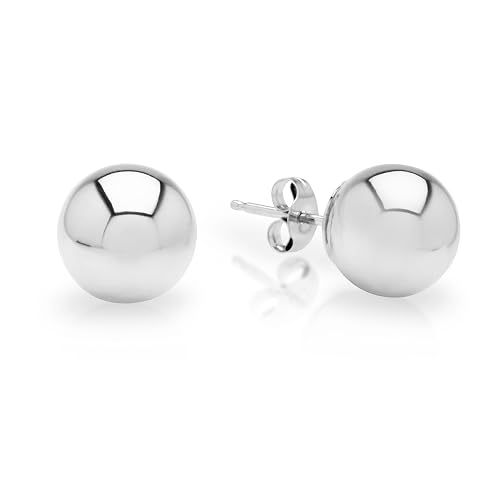 Duragold 14k White Gold 8mm Ball Stud Earrings