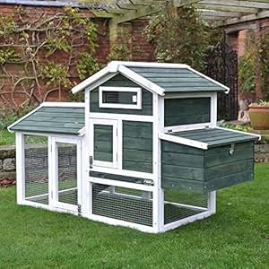 CHICKEN COOP HEN HOUSE POULTRY ARK NEST BOX NEW WITH INTEGRATED RUN ...