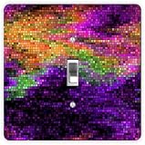 Rikki Knight Grunge Purple Rainbow Mosaic-Single Toggle Light Switch Plate