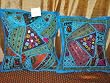 2 Pillow Covers D&eacute;cor Banjara Cushion Covers Cerulean Mirror Embroidery