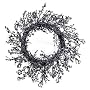 Festive Black Glittered Wreath with Sequins, 460 mm