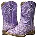 ROPER Toddler Girls Lavender Glitter Floral Square Toe Casual Boots Mid Calf - Purple