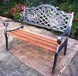 Oakland Living Angel Kiddy Bench - Iron and Wood - Antique Pewter