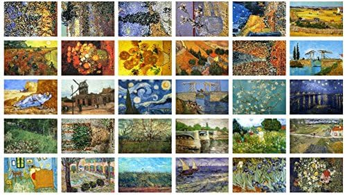 Happy Bag 30 Postcards Van Gogh Creative Gift Package Greeting Card (A set of thirty)